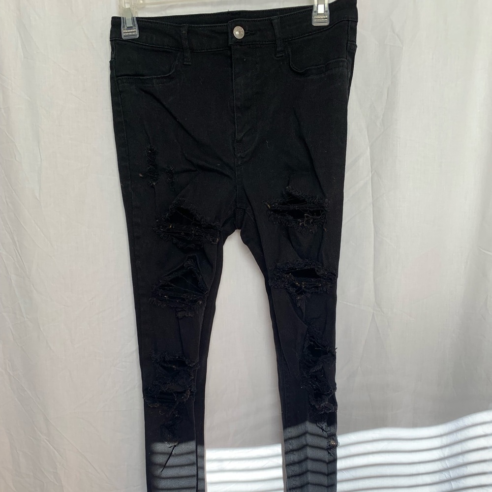 H&M Divided Black Ripped Skinny Jeans